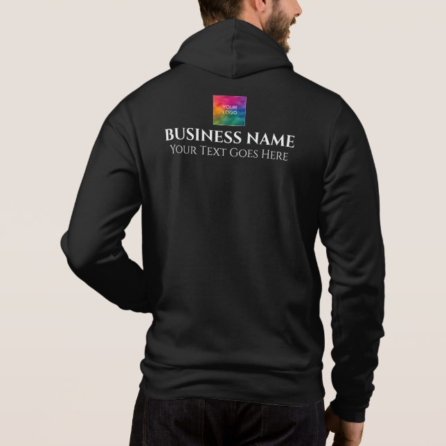 Back And Front Print Business Company Logo Men's Hoodie (Back)