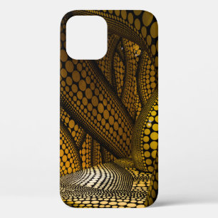 Back and yellow pattern iPhone 12 case