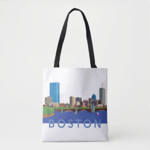 Back Bay Boston Skyline Computer Illustration Tote Bag