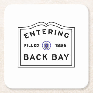 Back Bay Boston Square Paper Coaster