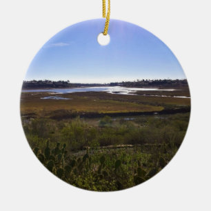 Back Bay, Newport Beach, California Ceramic Tree Decoration