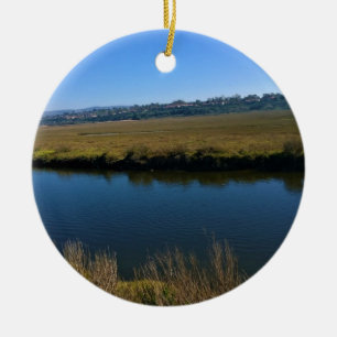 Back Bay, Newport Beach, California Ceramic Tree Decoration