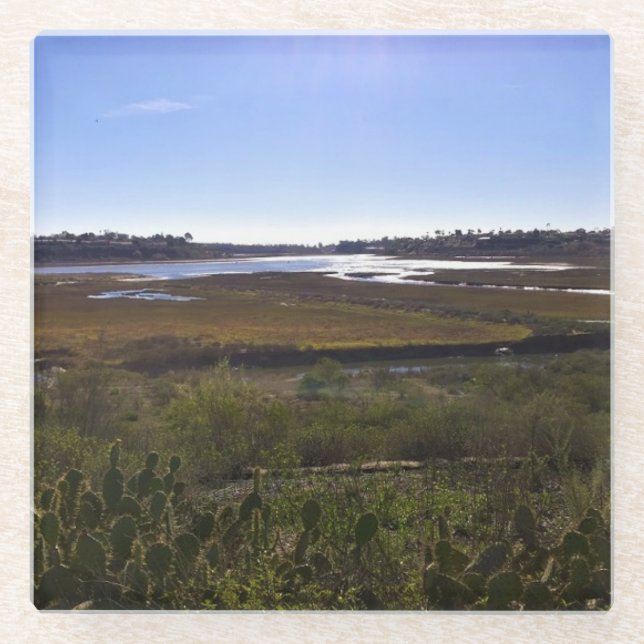 Back Bay, Newport Beach, California Glass Coaster (Front)