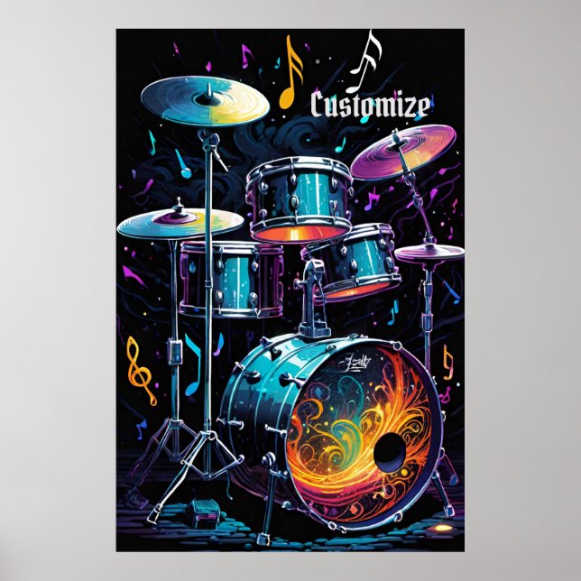 Back Beat Drum Set Poster (Front)