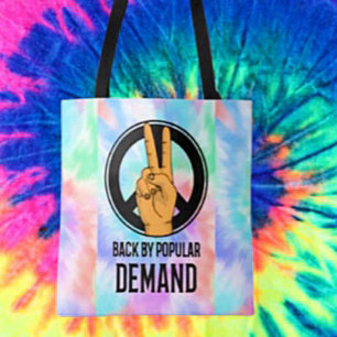 Back By Popular Demand   Peace Sign Tie-Dye Tote Bag