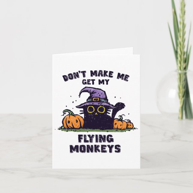 Back Cat Halloween - Don't Make Me Get My Flying M Card (Front)