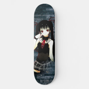 Back colour anime girl skateboard