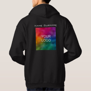 Back Design Company Business Logo Employee Men's Hoodie