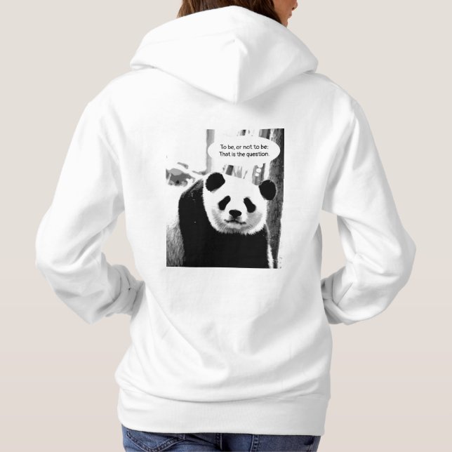 Back Design Hamlet Quote Panda Bear Womens Hoodie (Back)