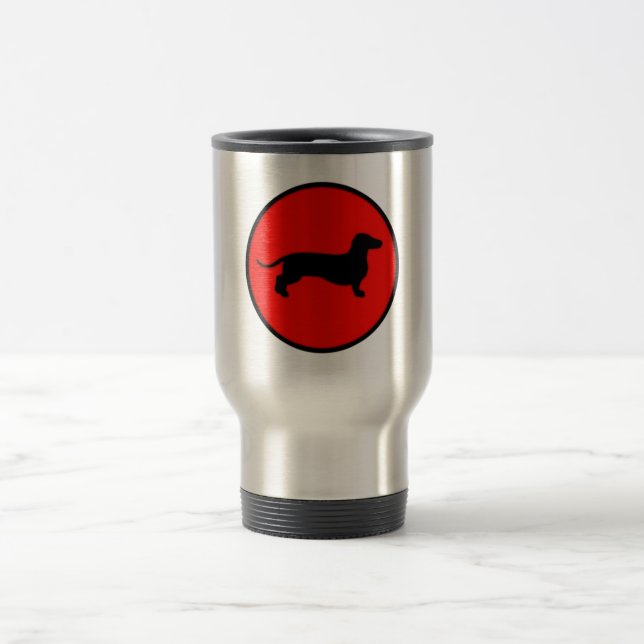 back doxie circle travel mug (Center)