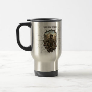 Back from the War Soldier Double Exposure Coffee M Travel Mug