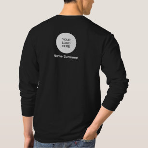 Back & Front Design Your Company Logo Mens Work T-Shirt