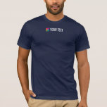 Back & Front Print Add Image Text Men's Modern T-Shirt<br><div class="desc">Double Sided Print Add Image Logo Text Here Mens Clothing Apparel Template Personalised Men's Bella Canvas Short Sleeve Navy Blue T-Shirt.</div>
