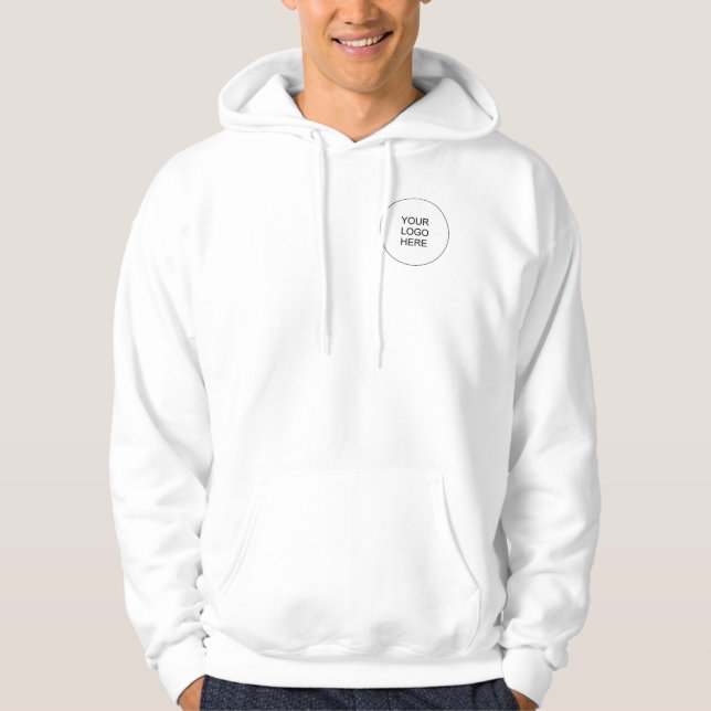 Back & Front Print Company Logo Template Mens Hoodie (Front)