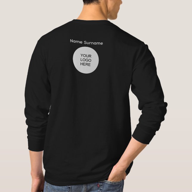 Back & Front Print Upload Logo Mens Long Sleeve T-Shirt (Back)