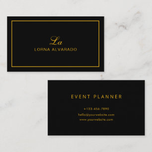 Back & Gold Modern Event Planner Business Card