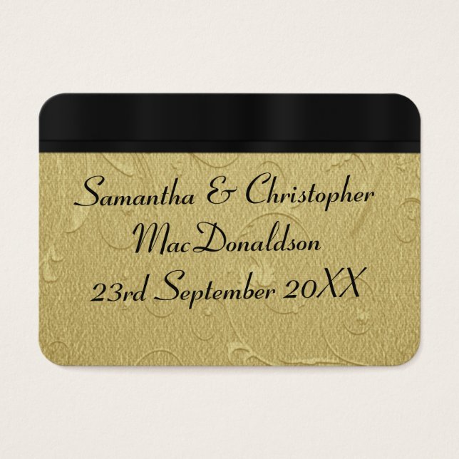 Back, gold wedding favour thank you tag (Front)