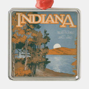 Back Home Again In Indiana Metal Tree Decoration