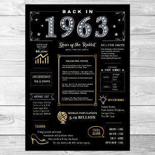 Back In 1963 Printable Poster, 1963 Birthday Sign