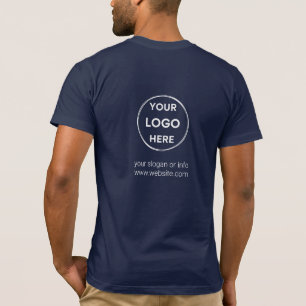 Back Logo Navy Business Modern Company Staff T-Shirt