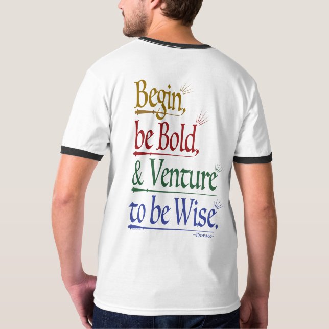 Back - Magical Horace Quote Ringer T-Shirt (Back)