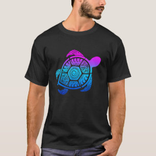 Back Mandala Carapace Turtle Swimming T-Shirt