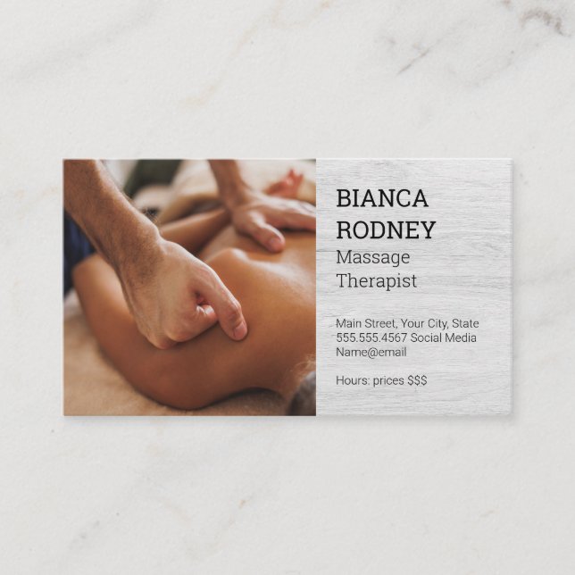 Back Massage | Salon Spa Business Card (Front)