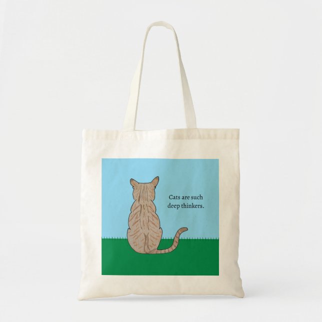 Back of Cat-Cats such deep thinkers Tote Bag (Front)