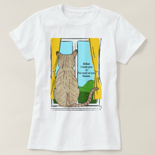 Back of Cat Trust or Mad Round Clock T-Shirt