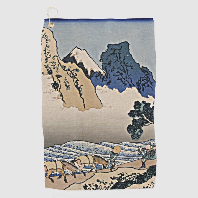 Back of Fuji mountain from Minobu river Hokusai  Golf Towel (Front)