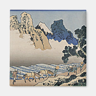 Back of Fuji mountain from Minobu river Hokusai Magnet