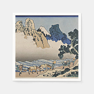 Back of Fuji mountain from Minobu river Hokusai Napkin