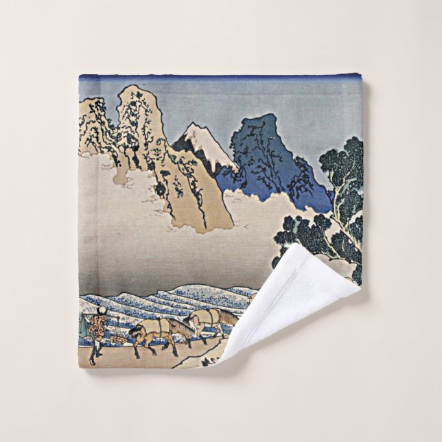 Back of Fuji mountain from Minobu river Hokusai  Wash Cloth (Wash Cloth)