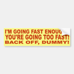 BACK OFF, DUMMY! BUMPER STICKER