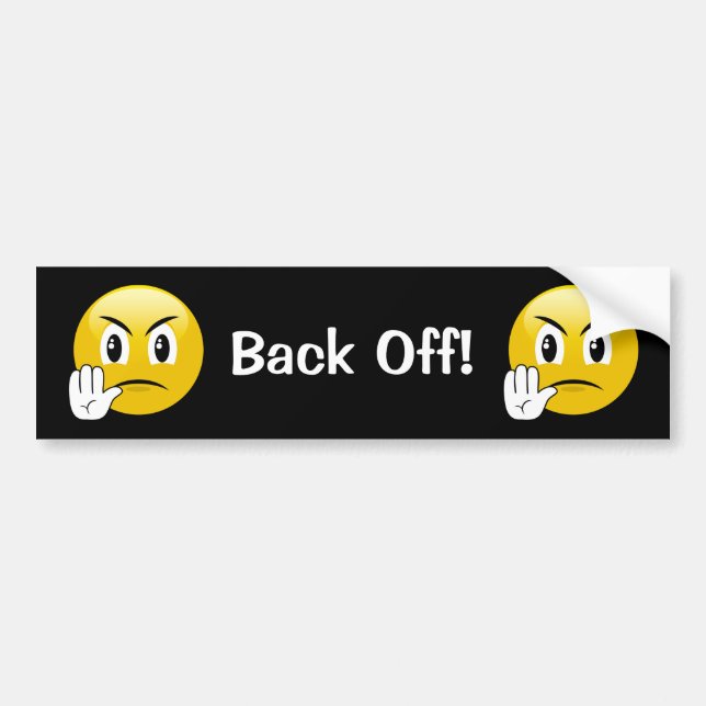 Back Off Emoji Bumper Sticker (Front)