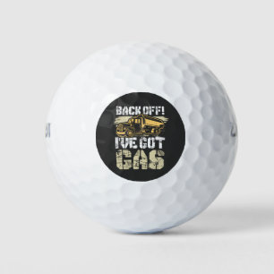 Back Off I've Got Gas Funny Play on Words Trucker Golf Balls