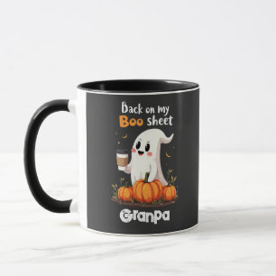 Back On My Boo Sheet Funny Halloween Boo Ghost   Mug
