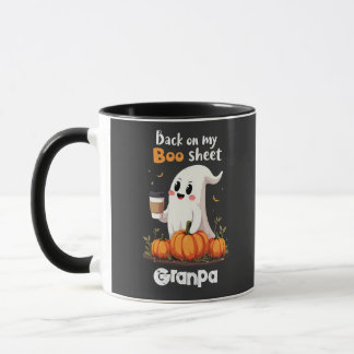 Back On My Boo Sheet Funny Halloween Boo Ghost   Mug
