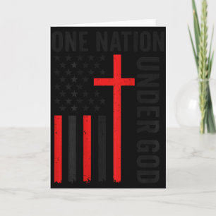 Back One Nation Under God American Flag Christian  Card