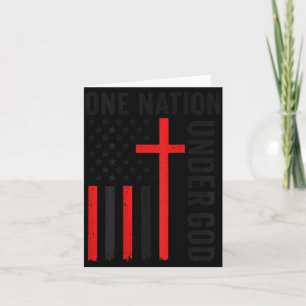 Back One Nation Under God American Flag Christian  Card