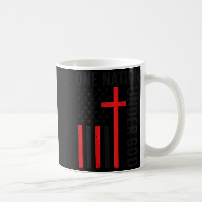 Back One Nation Under God American Flag Christian  Coffee Mug (Right)