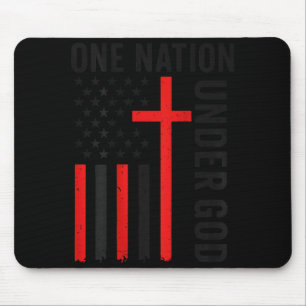 Back One Nation Under God American Flag Christian Mouse Mat