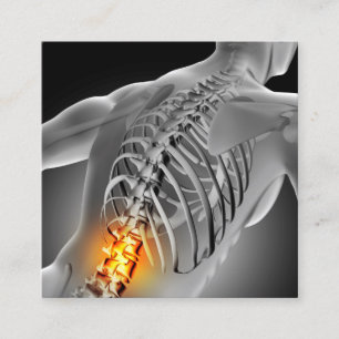 Back Pain Photo Graphic Square Chiropractic Square Business Card