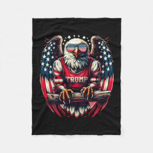 Back Patriotic Usa Eagle Take America Back Trump 2 Fleece Blanket