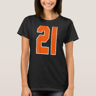 Back Print Orange Sports Block Number 21 For Sport T-Shirt