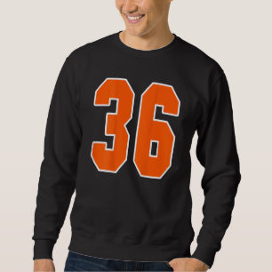 Back Print Orange Sports Block Number 36 For Sport Sweatshirt