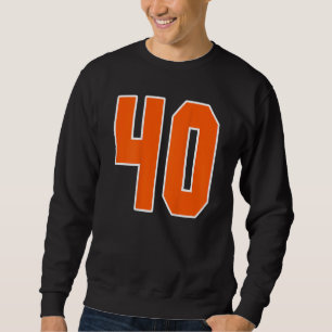 Back Print Orange Sports Block Number 40 For Sport Sweatshirt