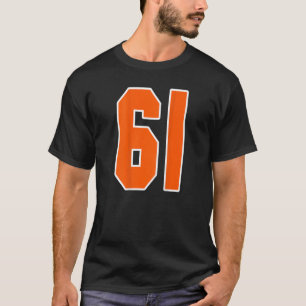 Back Print Orange Sports Block Number 61 For Sport T-Shirt