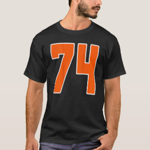Back Print Orange Sports Block Number 74 For Sport T-Shirt