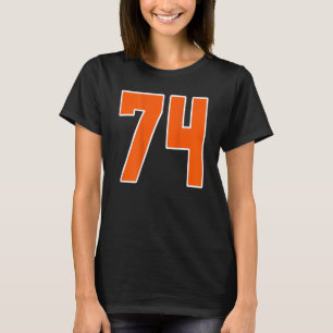 Back Print Orange Sports Block Number 74 For Sport T-Shirt